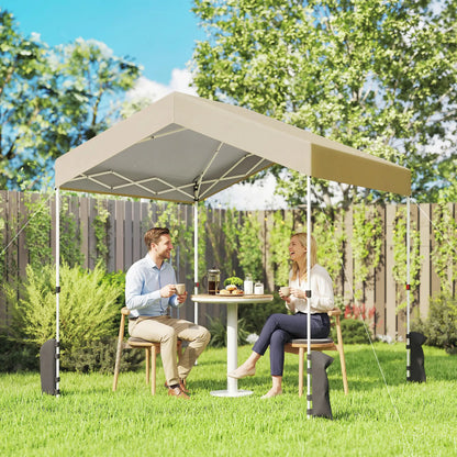 8 x 8 ft Pop Up Canopy Tent, UPF 50+ A-Frame Outdoor Instant Canopy, Beige Pop Up Canopies at Gallery Canada