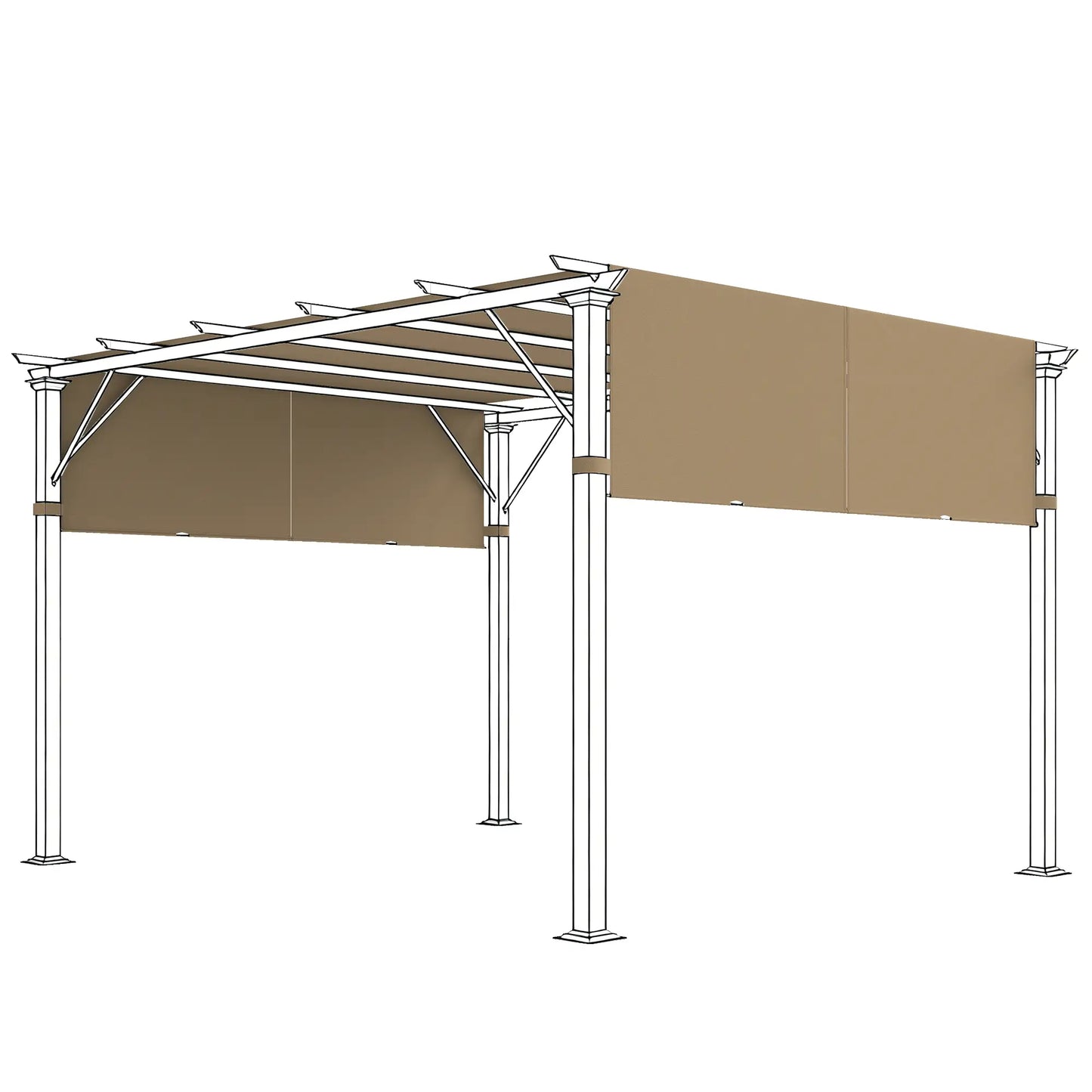 2 Pcs UV Protection Pergola Replacement Canopy, 10' x 10', Sand Gazebo Canopy Replacement Sand at Gallery Canada