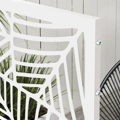 6.5FT Metal Privacy Screen, Large Leaf Style, White Side Awnings at Gallery Canada