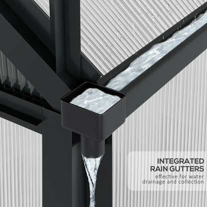 Greenhouse Garden, PC Board with Sliding Door, 6.2' x 4.3' x 6.6', Grey Walk In Greenhouses at Gallery Canada