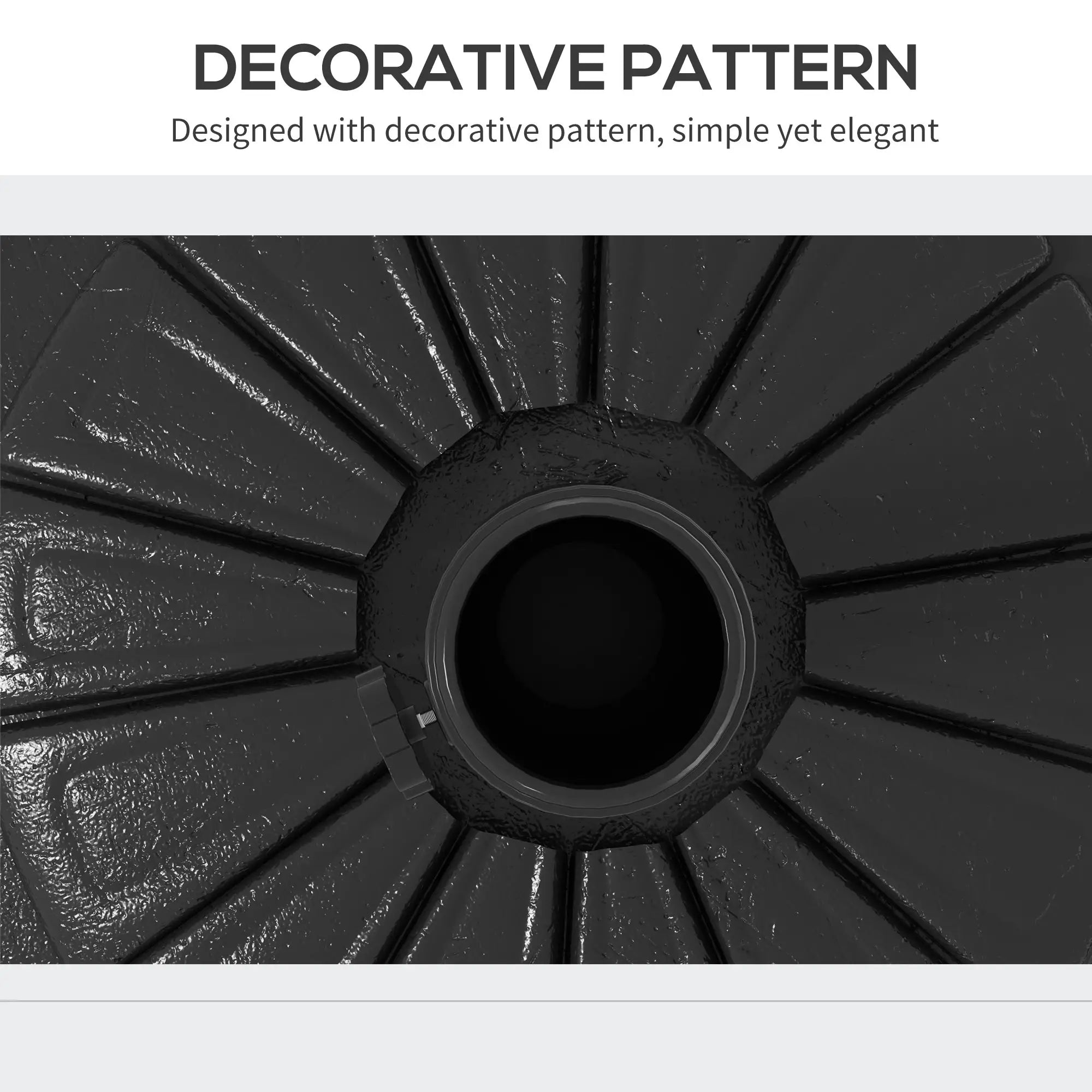 Heavy Duty Concrete Umbrella Base, Steel Pole, Round Parasol Stand, Black Umbrella Bases at Gallery Canada