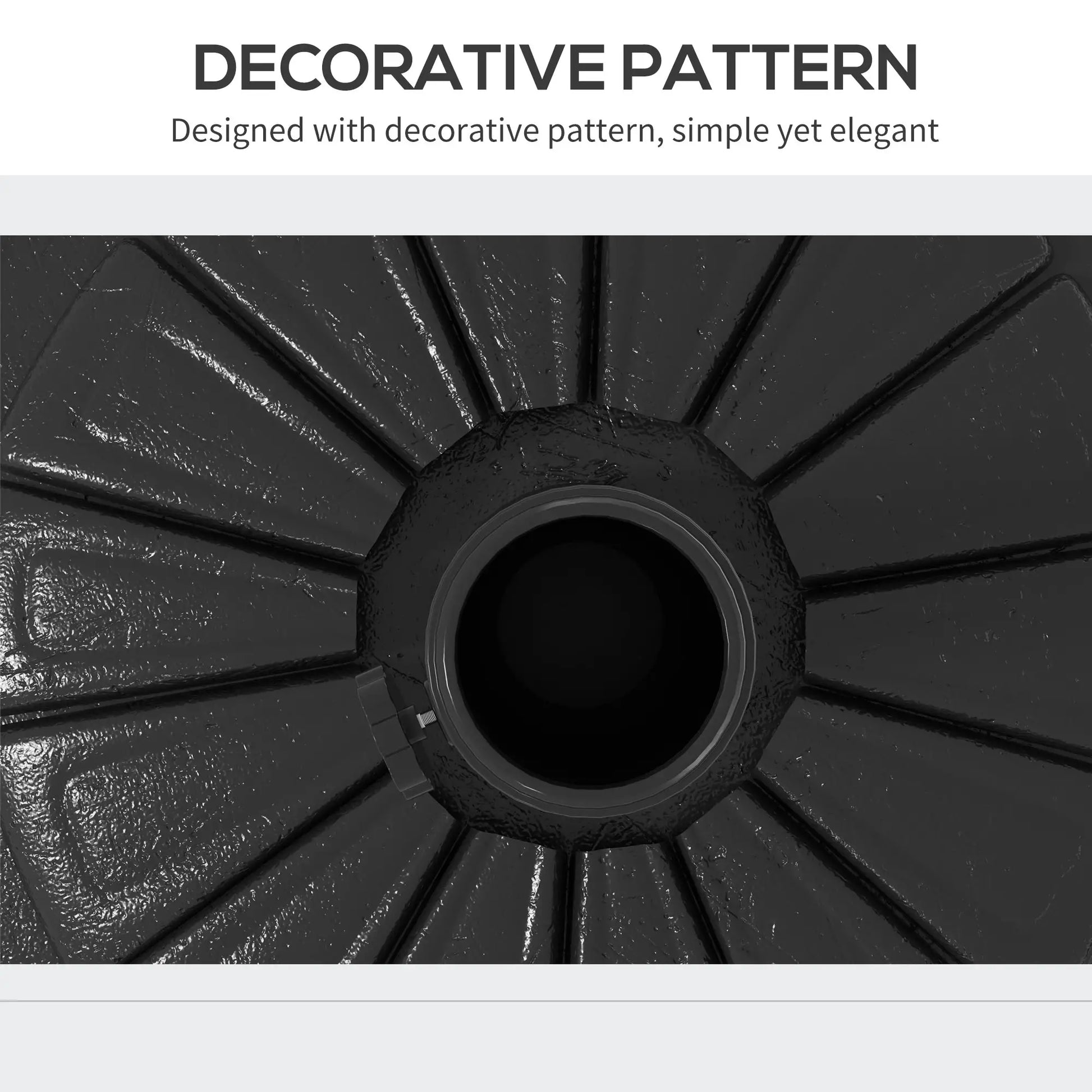 Heavy Duty Concrete Umbrella Base, Steel Pole, Round Parasol Stand, Black Umbrella Bases at Gallery Canada