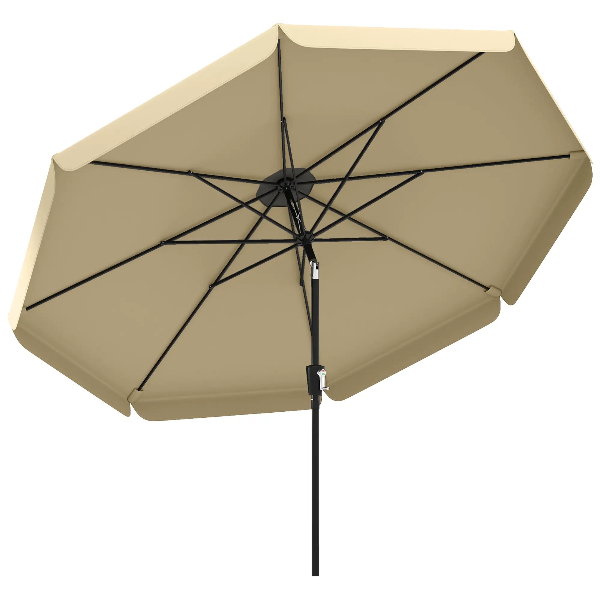 10 ft Outdoor Patio Umbrella, Push Button Tilt Crank, Khaki Sun Umbrellas at Gallery Canada