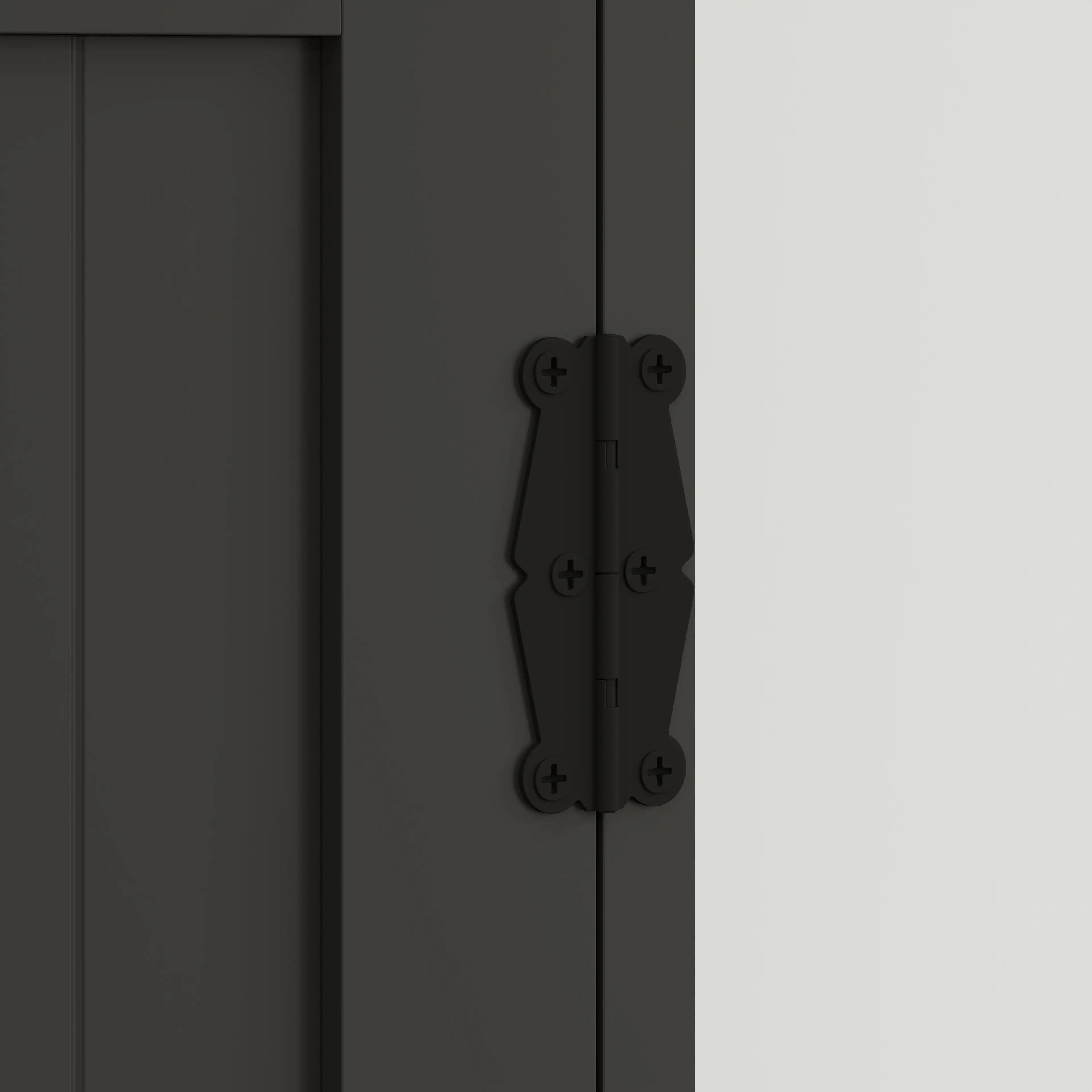60 Inch 4-Door Storage Cabinet, Adjustable Shelves, Black Kitchen Pantry Cabinets at Gallery Canada