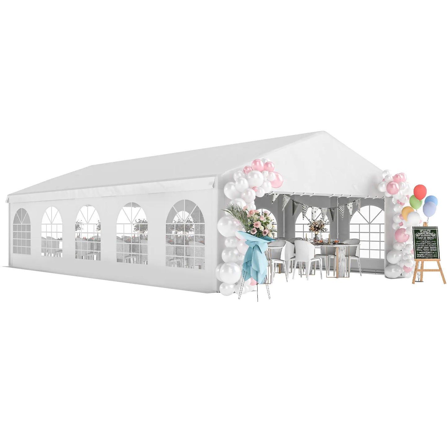 20'x33' Heavy Duty Party Tent, Portable Garage Canopy, White Canopy Tents at Gallery Canada