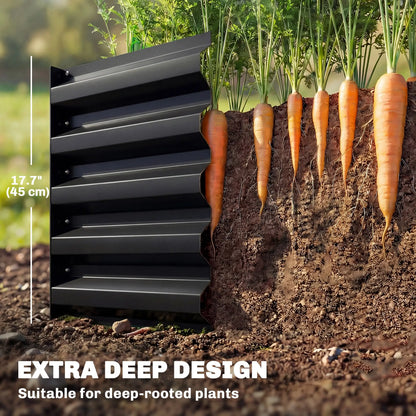8 x 2.6 x 1.5ft Galvanized Raised Garden Bed, Black Outdoor Planter Box, Black Galvanized Planter Boxes at Gallery Canada