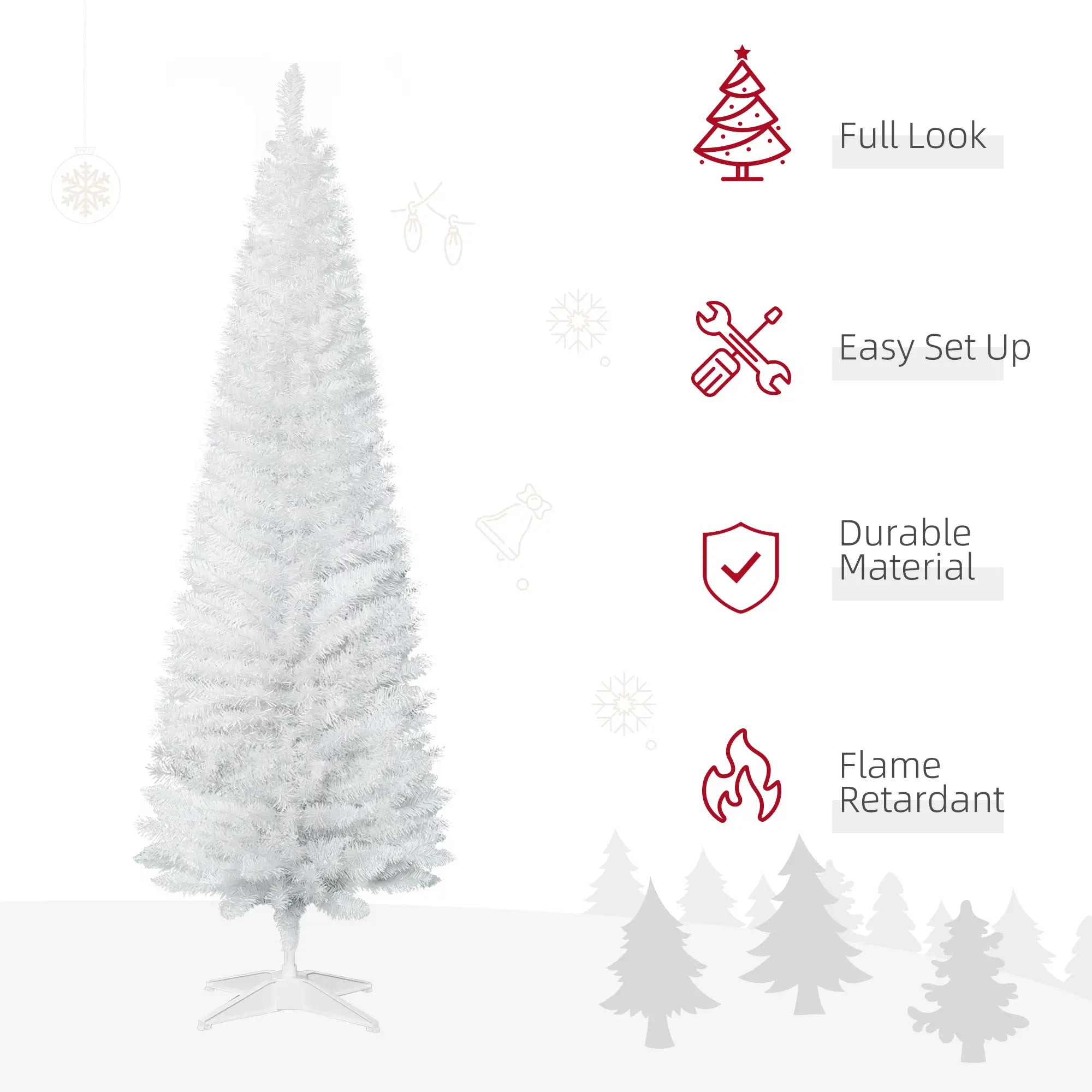 6 FT Christmas Tree, Classic Holiday Indoor Decoration, White White Christmas Trees at Gallery Canada