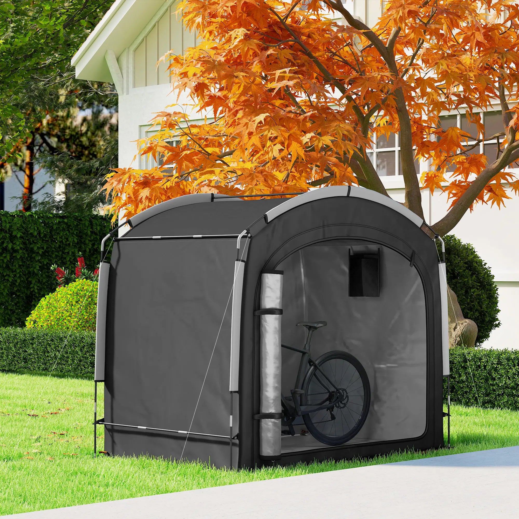 Bike Storage Shed Tent, Portable Waterproof, 210D Oxford Fabric, Black Car Shelters at Gallery Canada