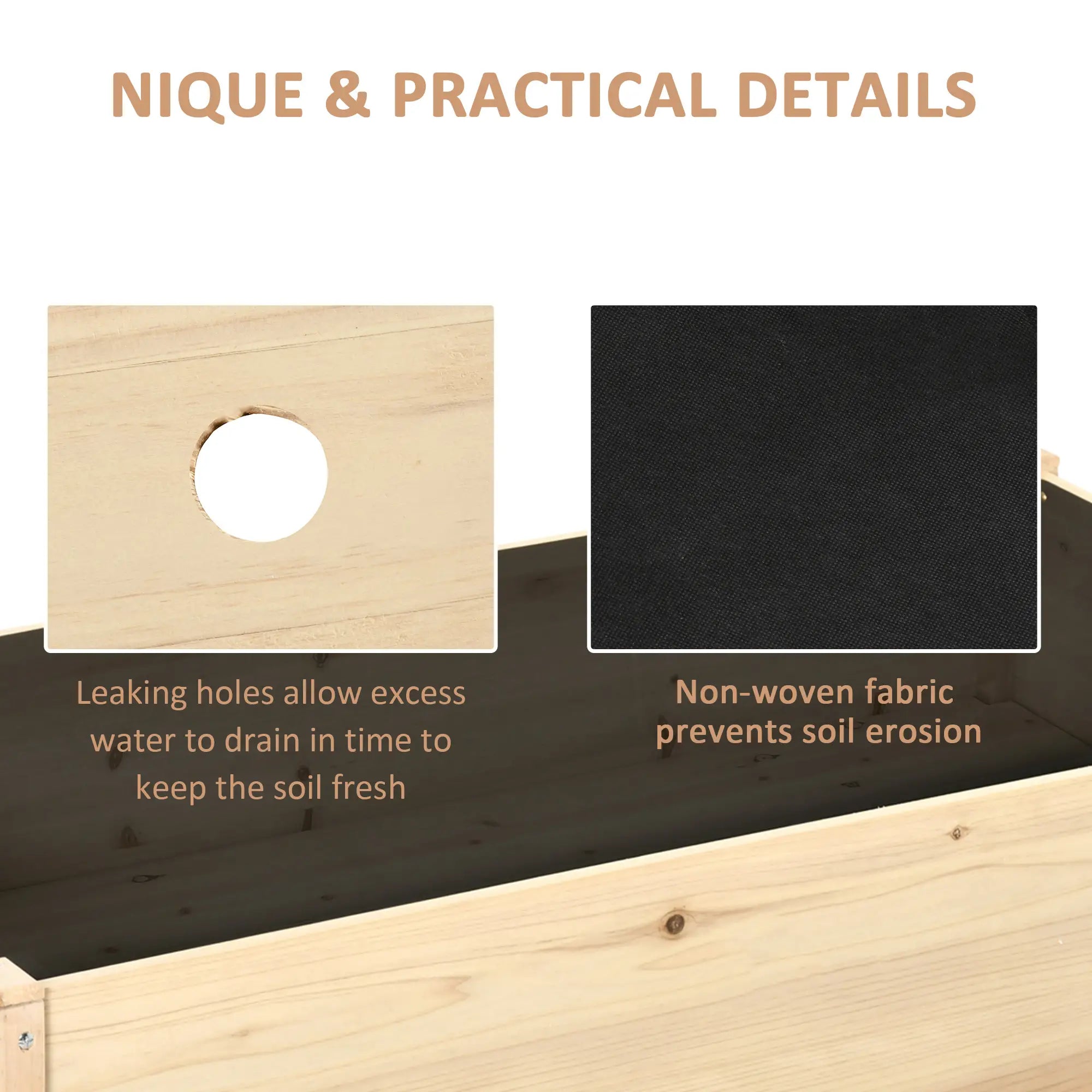 46'' x 24'' Raised Garden Bed, Wooden Elevated Planter Box, Non-Woven Liner Elevated Garden Beds at Gallery Canada