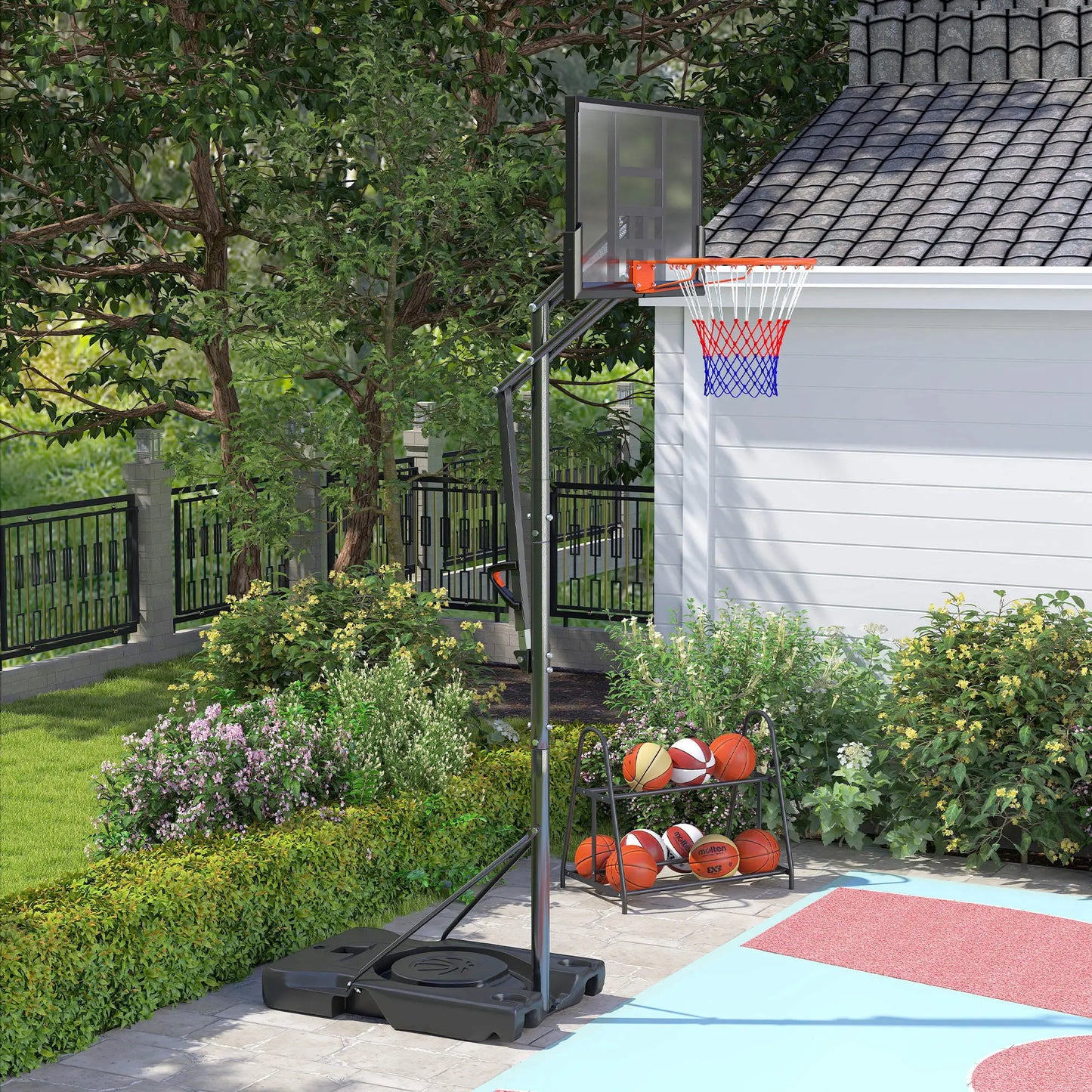 Portable Basketball Hoop, 4.4-10ft with Wheels and 44.5" Backboard, for Teenagers Youth Adults Basketball at Gallery Canada