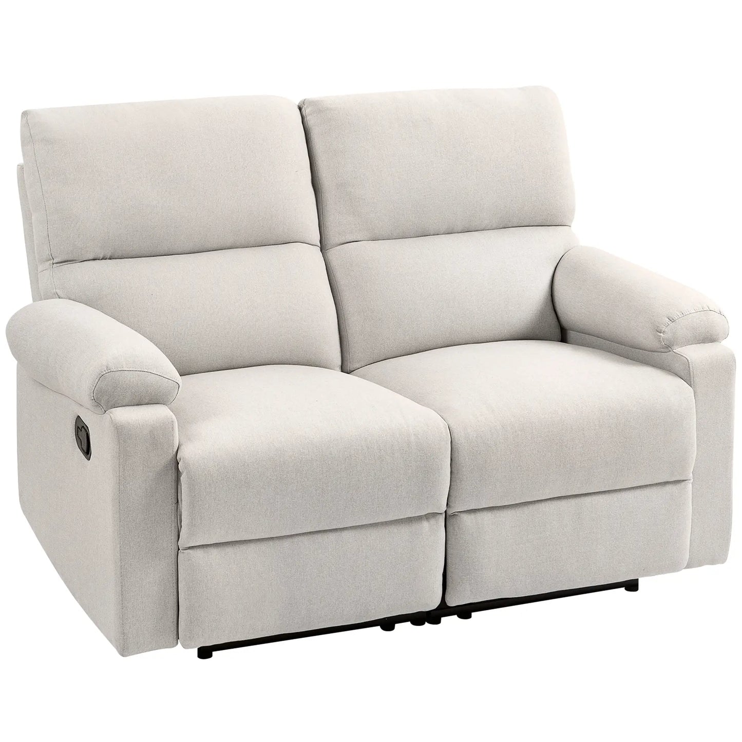 2 Seater Reclining Chair, Loveseat with Footrest, Cream White Sofas & Reclining Chairs Cream at Gallery Canada