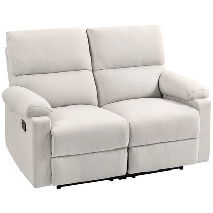 2 Seater Reclining Chair, Loveseat with Footrest, Cream White Sofas & Reclining Chairs Cream at Gallery Canada