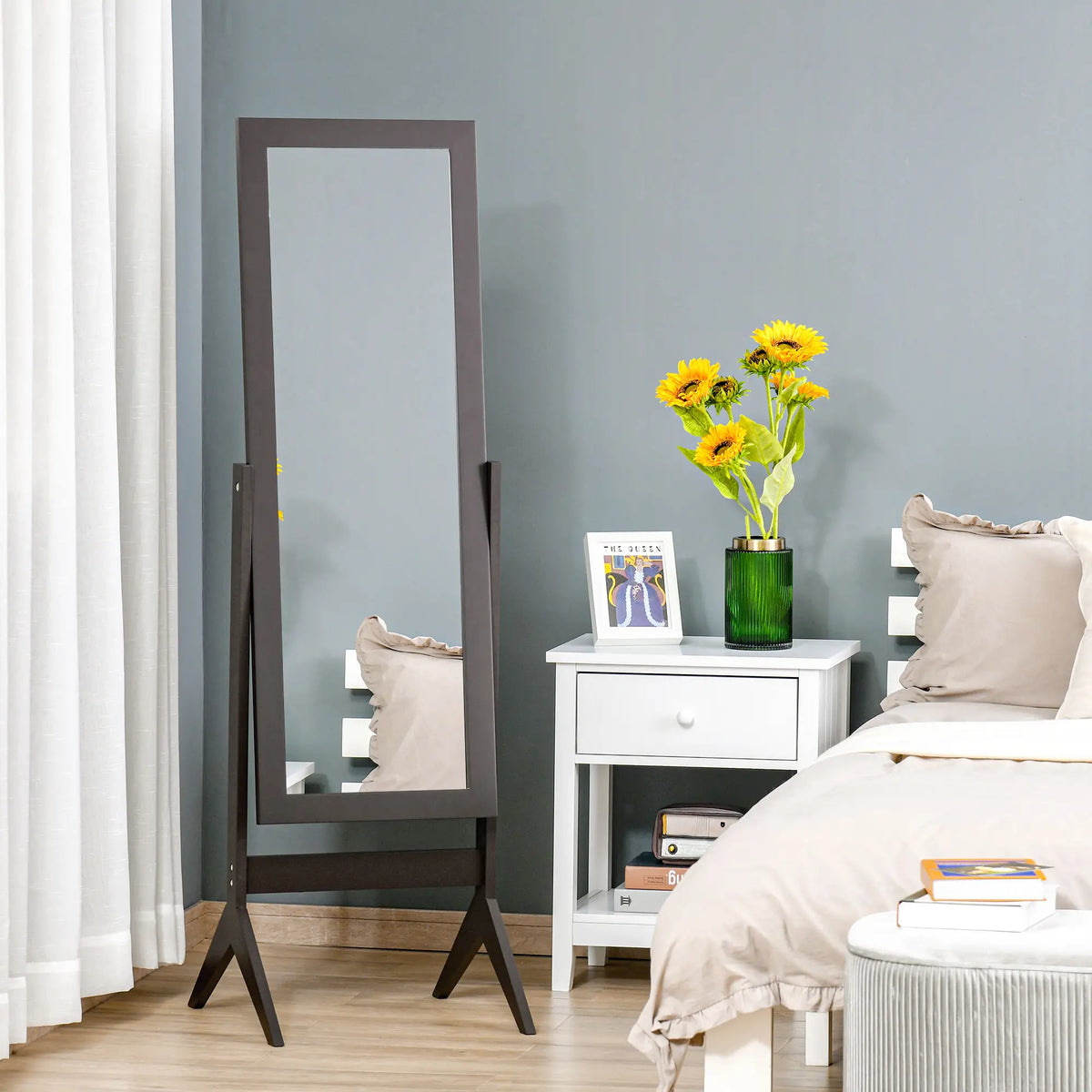 Full Length Mirror, Free Standing, Adjustable Angle, Dark Brown Full Length Mirrors at Gallery Canada