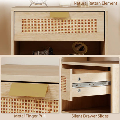 Floating Bedside Table Set, Wall Mount Nightstand With Storage Drawer, Oak Bedside Tables at Gallery Canada
