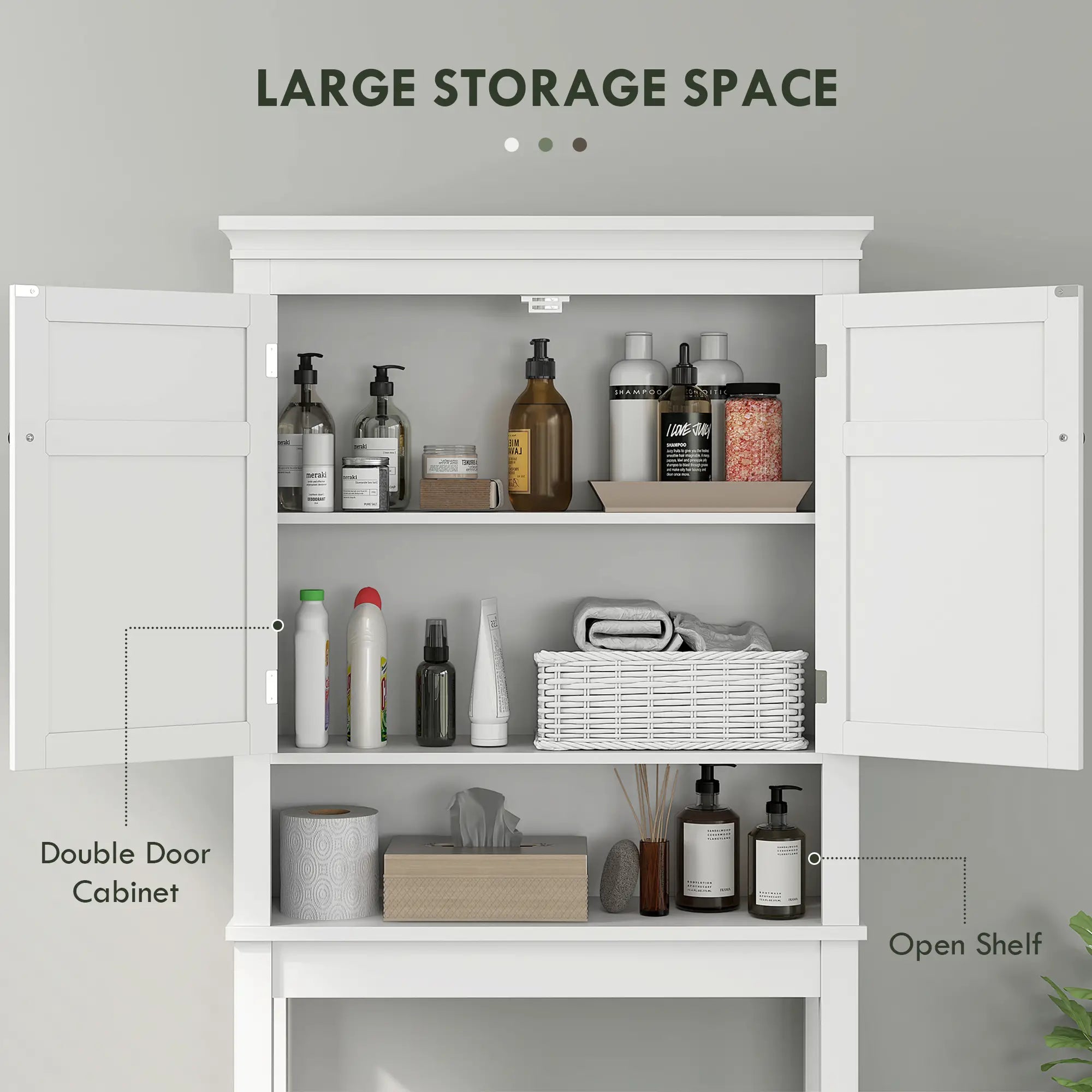 3-Tier Over Toilet Storage, Adjustable Shelf, Bathroom Laundry Cabinet Bathroom Cabinets at Gallery Canada