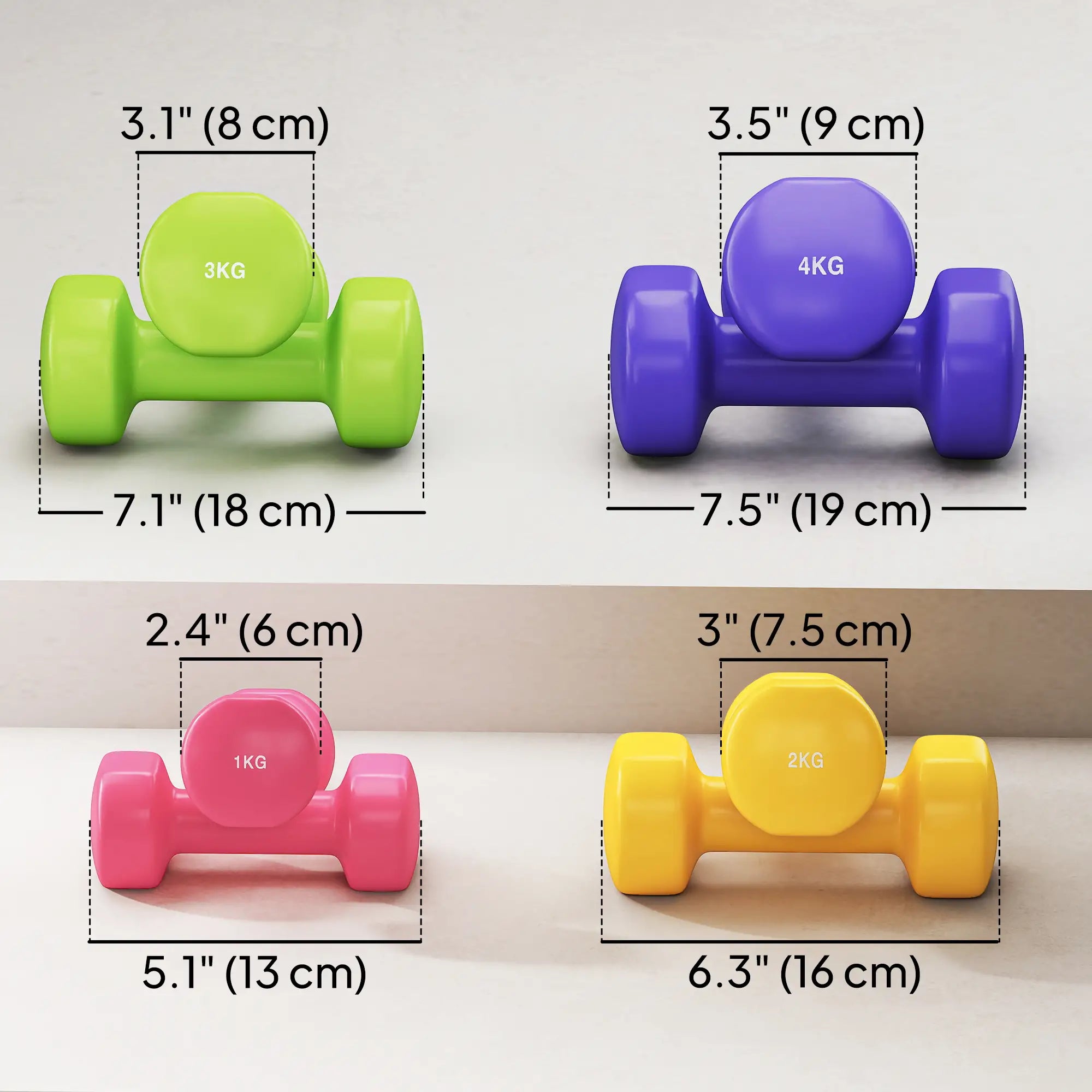 44lbs Hex Dumbbell Set, Hand Weights for Home Gym, Multi-Colour Dumbbells & Barbells at Gallery Canada