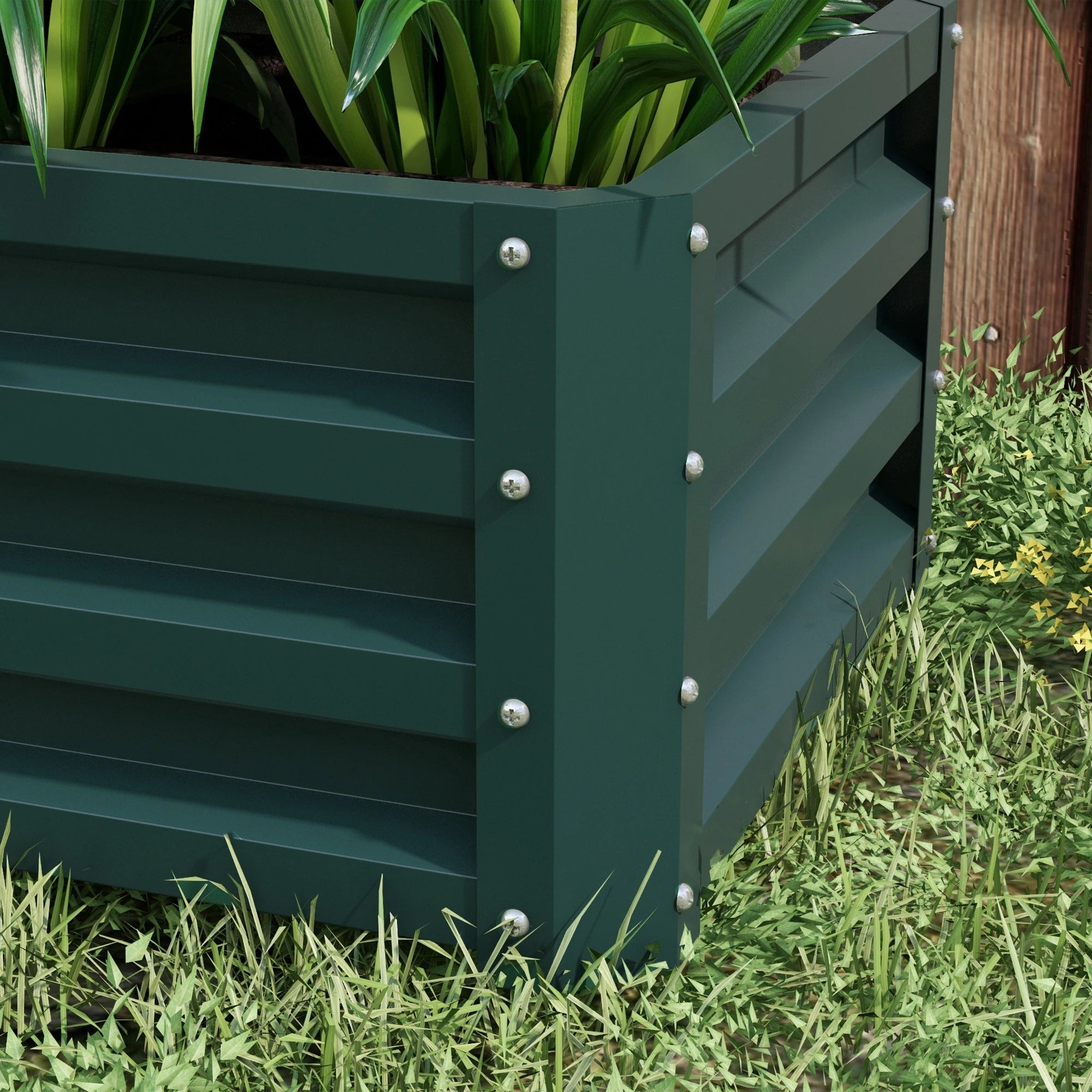 Galvanized Raised Garden Beds, Set of 2, Outdoor Planter Box, Green Galvanized Planter Boxes at Gallery Canada