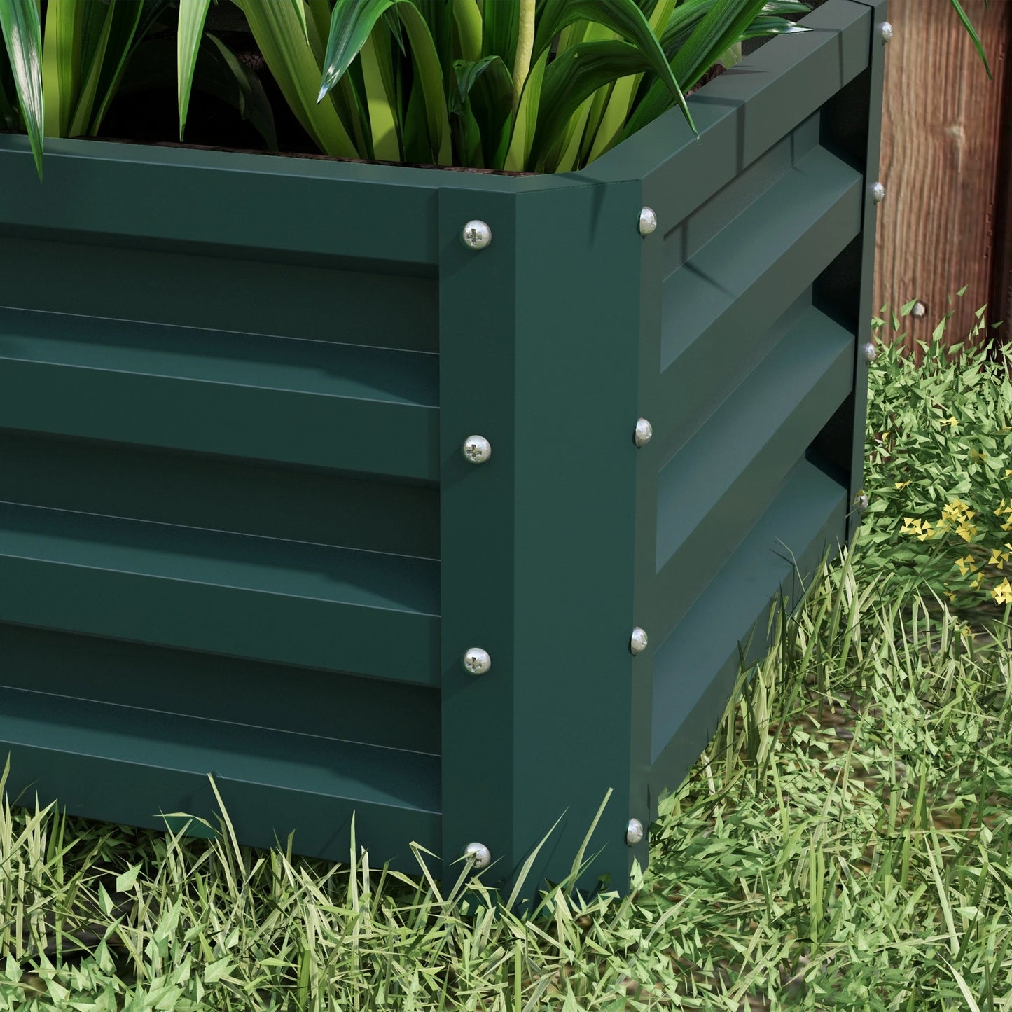 Galvanized Raised Garden Beds, Set of 2, Outdoor Planter Box, Green Galvanized Planter Boxes at Gallery Canada