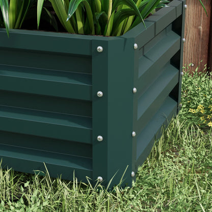 Galvanized Raised Garden Beds, Set of 2, Outdoor Planter Box, Green Galvanized Planter Boxes at Gallery Canada
