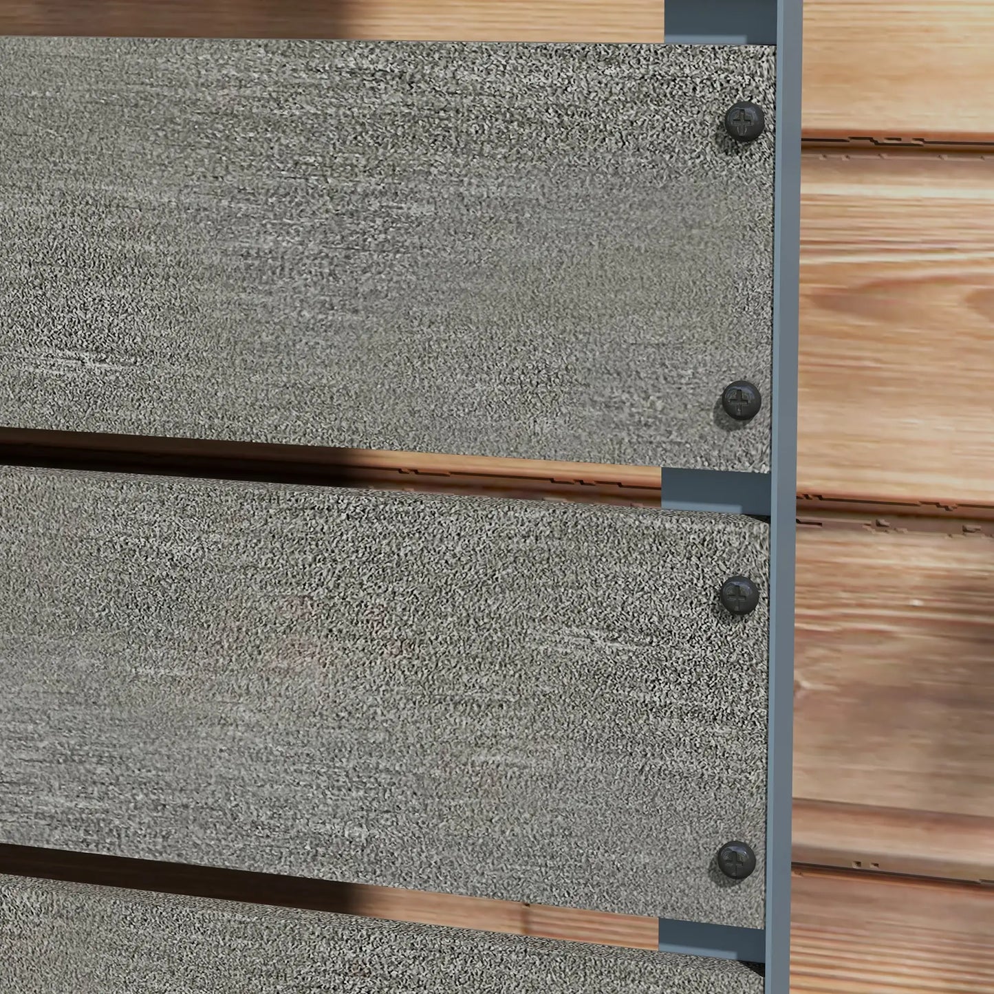 Raised Garden Bed With Trellis, Elevated Planter Box, 28" x 15" x 59", Dark Grey Wooden Planter Boxes at Gallery Canada