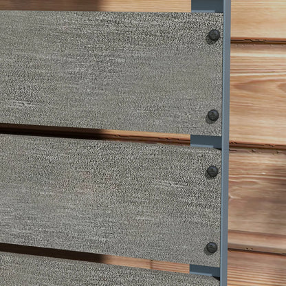 Raised Garden Bed With Trellis, Elevated Planter Box, 28" x 15" x 59", Dark Grey Wooden Planter Boxes at Gallery Canada