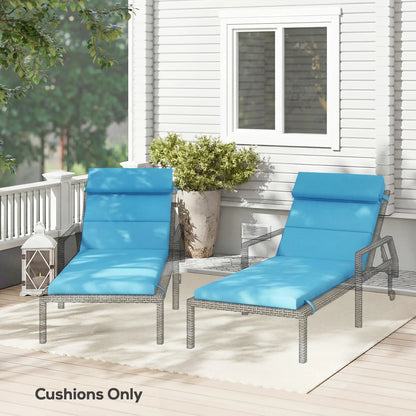 Patio Chaise Lounge Chair Cushions, Set of 2, Turquoise Patio Chair Cushions at Gallery Canada