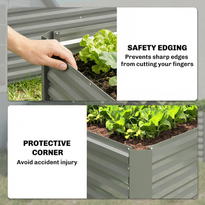 Galvanized Metal Planters, 4' x 2' x 2' Raised Garden Bed, Light Grey Galvanized Planter Boxes at Gallery Canada