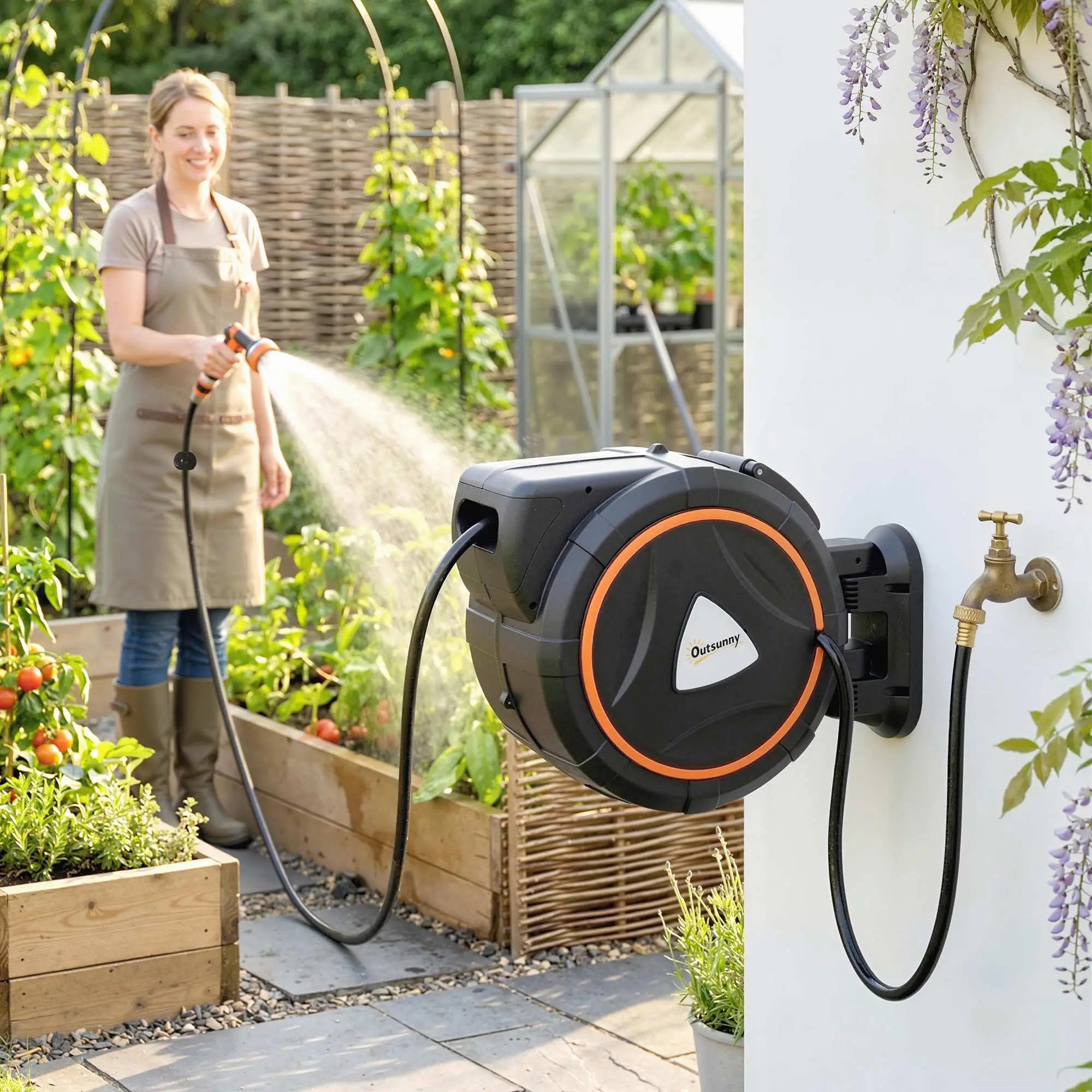 Retractable Garden Hose Reel, 1/2