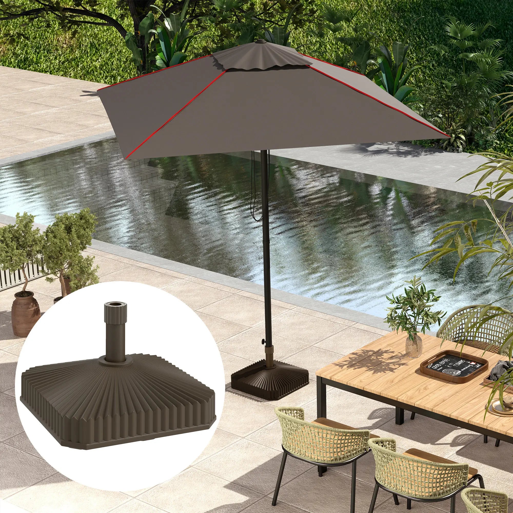 Heavy Duty Outdoor Umbrella Stand Base, 17.7