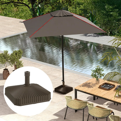 Heavy Duty Outdoor Umbrella Stand Base, 17.7" L x 17.7" W x 11.8" H, Brown Umbrella Bases at Gallery Canada