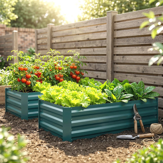 Galvanized Raised Garden Beds, Outdoor Planter Box, Green Raised Garden Beds Green at Gallery Canada