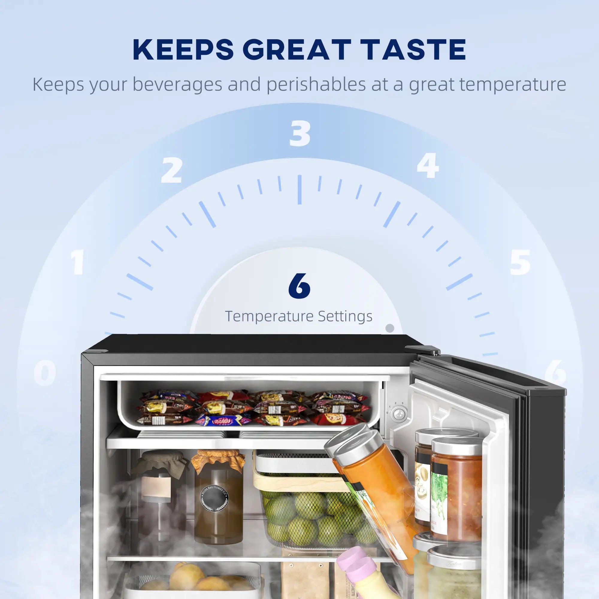 4.5 Cu Ft Mini Fridge with Freezer, Wheels, Adjustable Thermostat, Black Small Kitchen Appliances at Gallery Canada