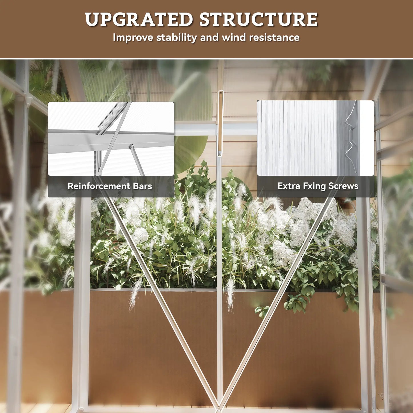 6' x 4' Walk-In Greenhouse, Polycarbonate, Sliding Door, Window, Aluminium Frame, Silver Walk In Greenhouses at Gallery Canada