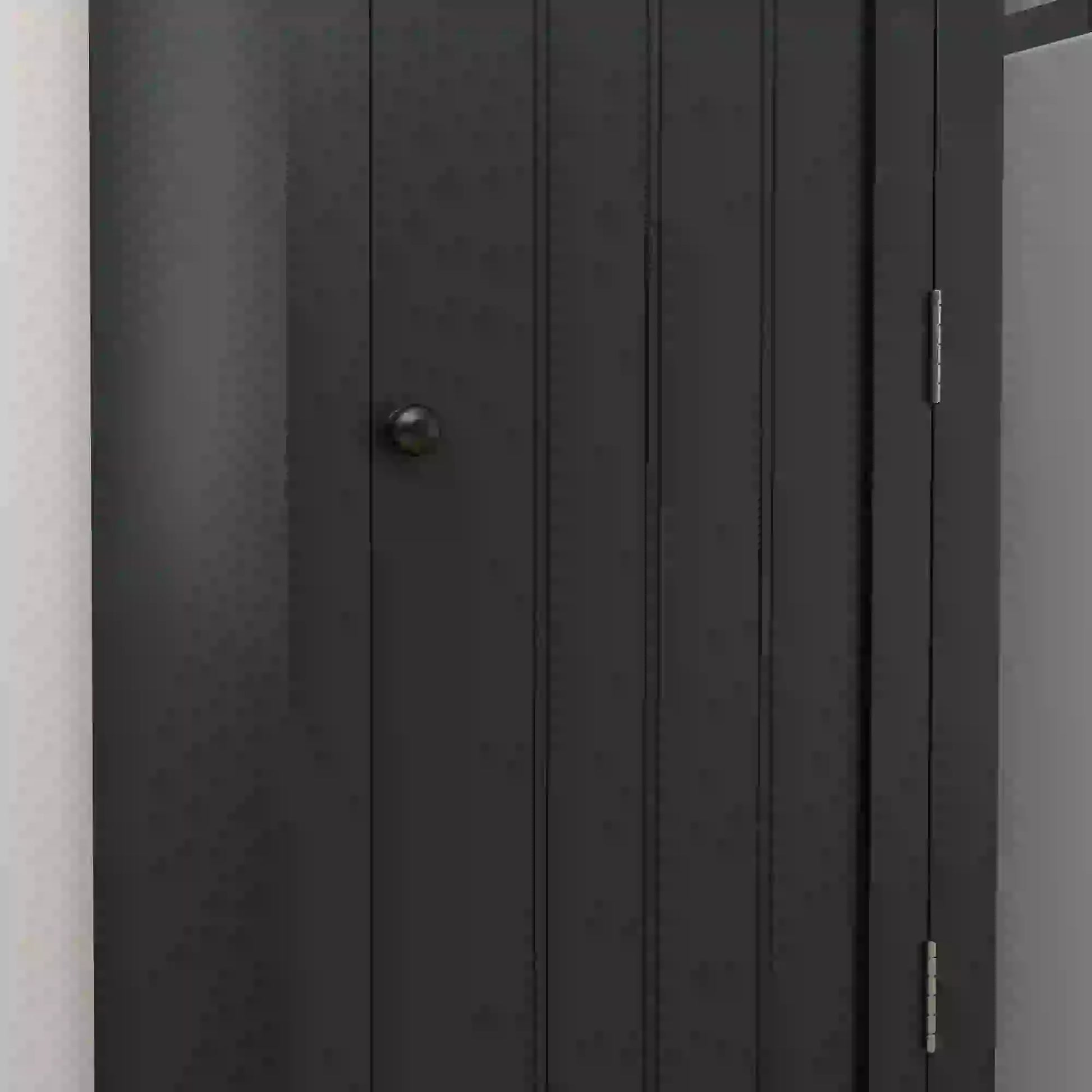 48" Kitchen Pantry Cabinet, Single Door, 4 Tier Adjustable Shelves, Black Kitchen Pantry Cabinets at Gallery Canada