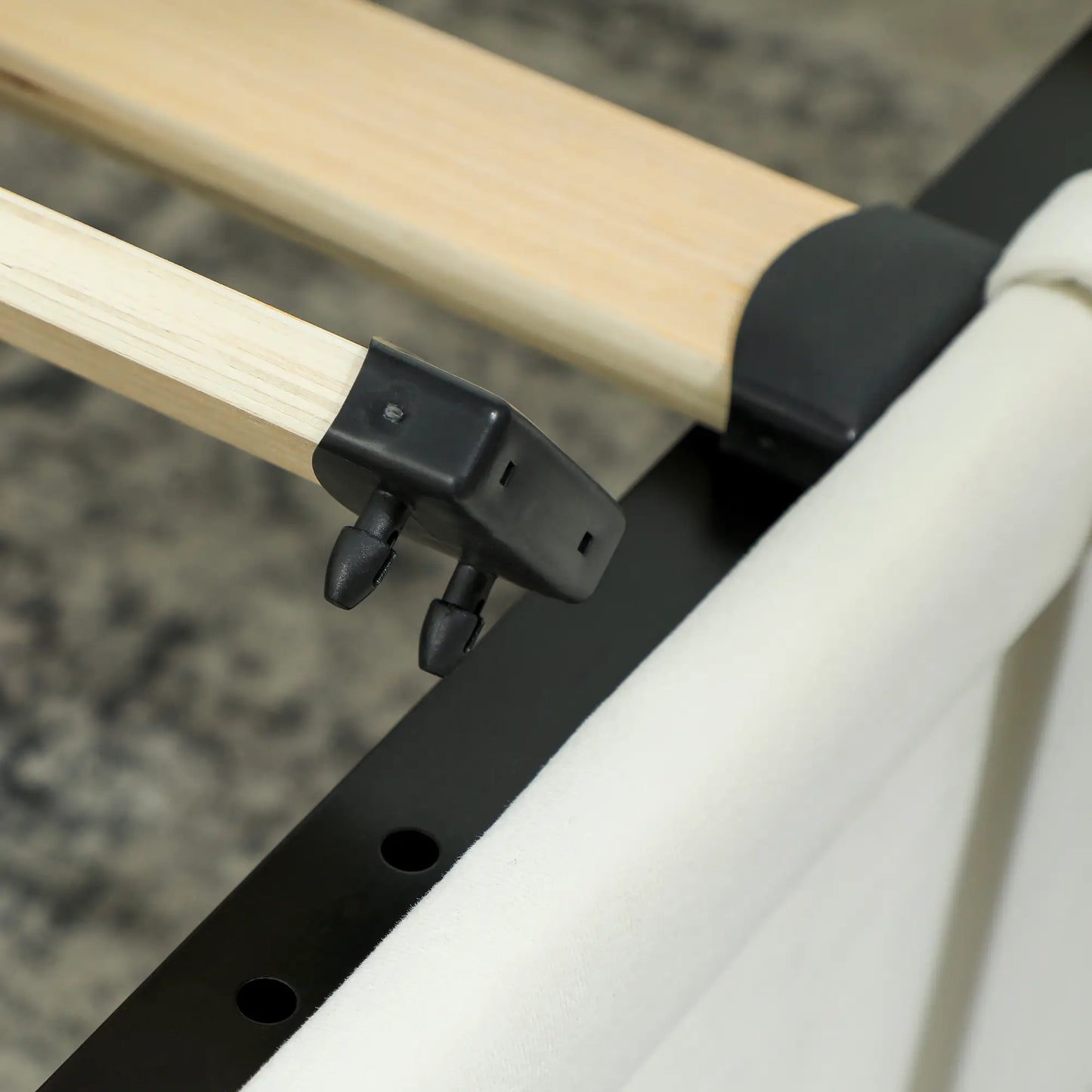 Upholstered Twin Trundle Bed, Extendable Twin To King, Cream White