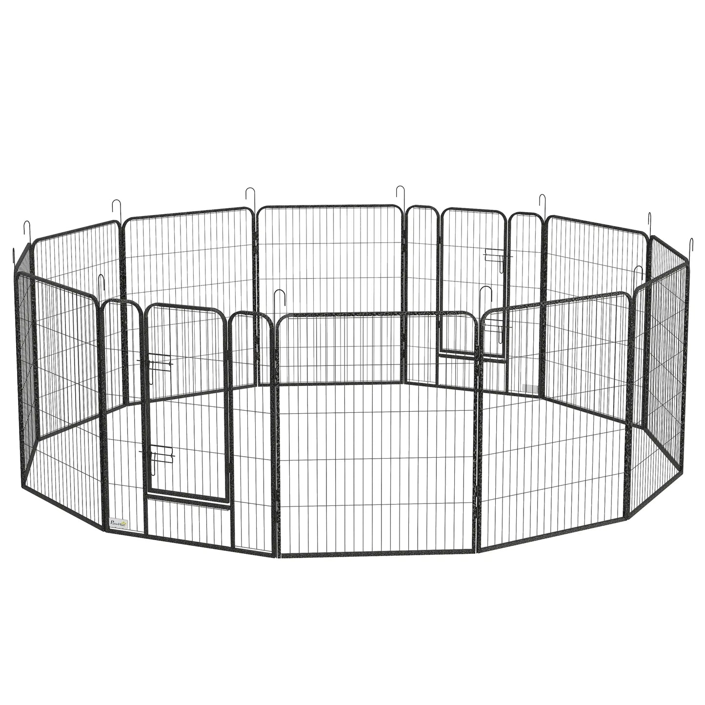 Dog Pen With Gate, 12 Panels Puppy Playpen, 39"H Houses, Kennels & Pens Grey at Gallery Canada