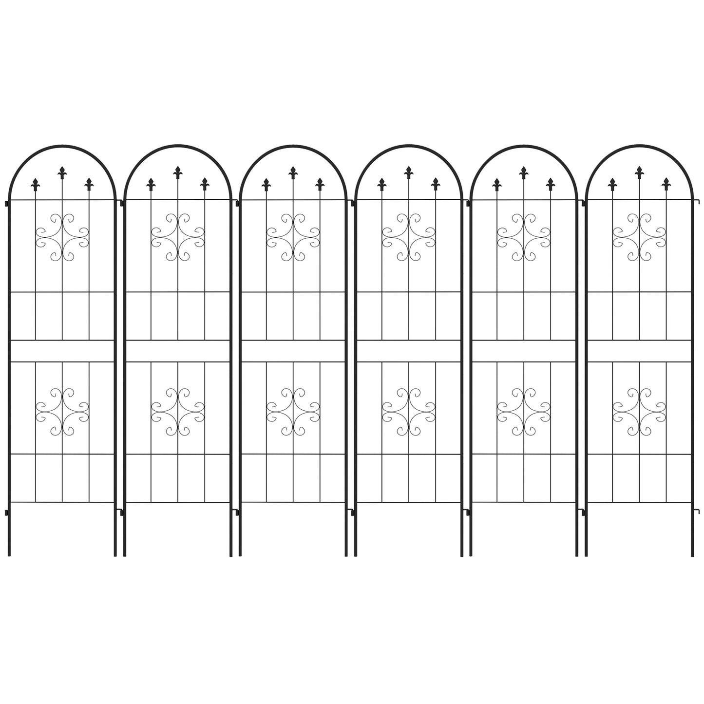 Metal Trellis Set of 6, Garden Climbing Plant Support, Arrow Design Plant Stands Black at Gallery Canada