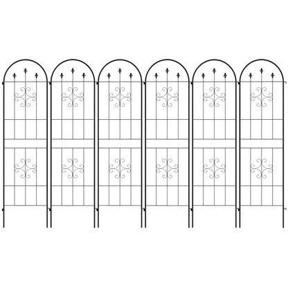Metal Trellis Set of 6, Garden Climbing Plant Support, Arrow Design Plant Stands Black at Gallery Canada