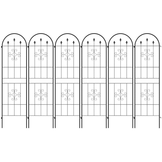 Metal Trellis Set of 6, Garden Climbing Plant Support, Arrow Design Plant Stands Black at Gallery Canada