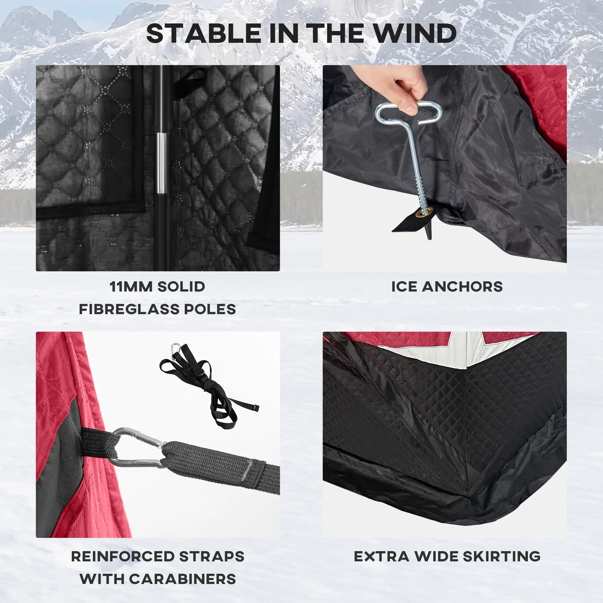 3-4 Person Insulated Ice Fishing Shelter, Pop Up, -22℉ Ice Fishing Tents at Gallery Canada