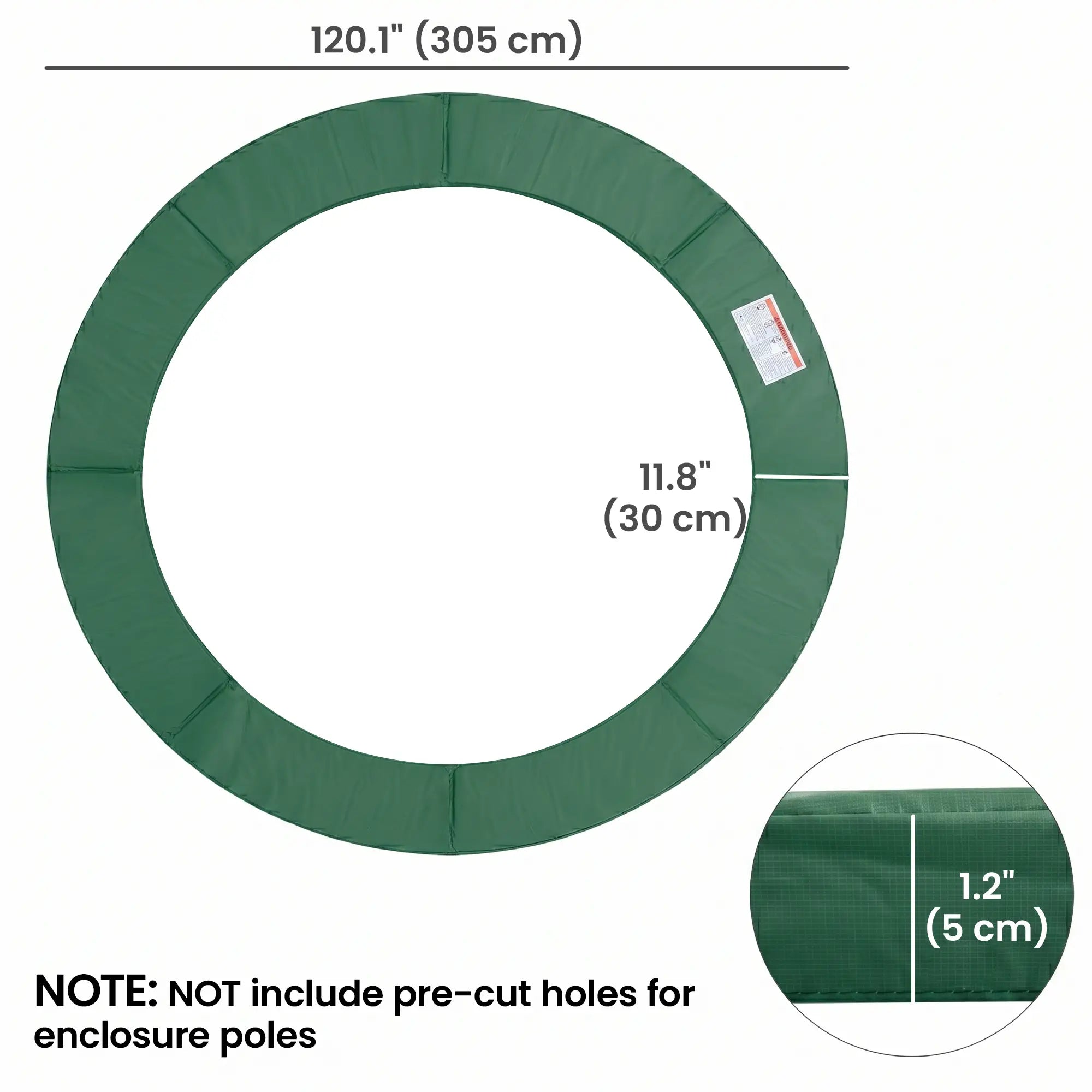 10ft Trampoline Replacement Safety Pad, Waterproof Spring Cover, Green Trampolines at Gallery Canada