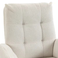 Chaise de bureau en molleton Teddy, fauteuil de direction, blanc crème, blanc crème
