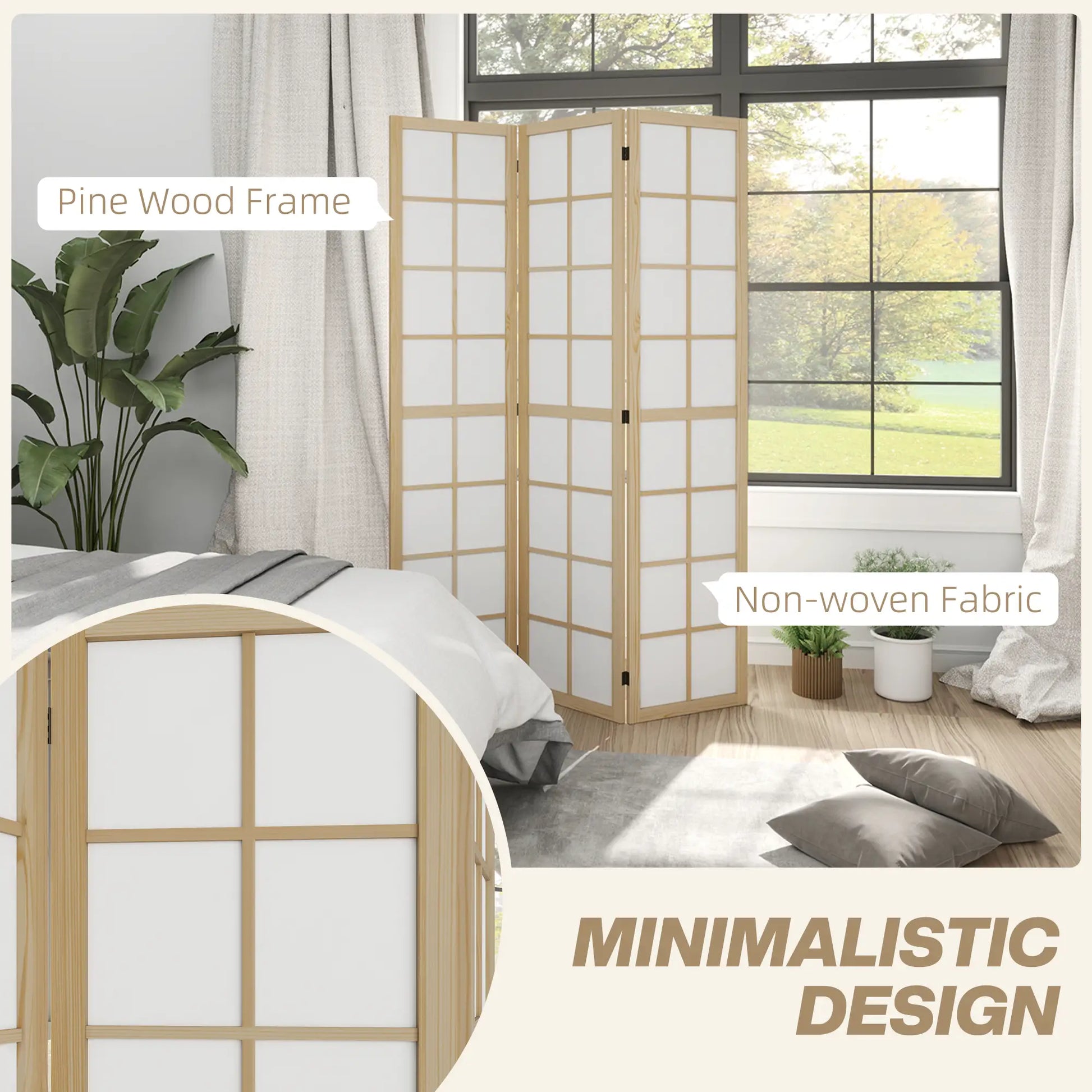 3 Panel Room Divider, 5.6 ft Folding Partition, Home Office, Bedroom Room Dividers at Gallery Canada