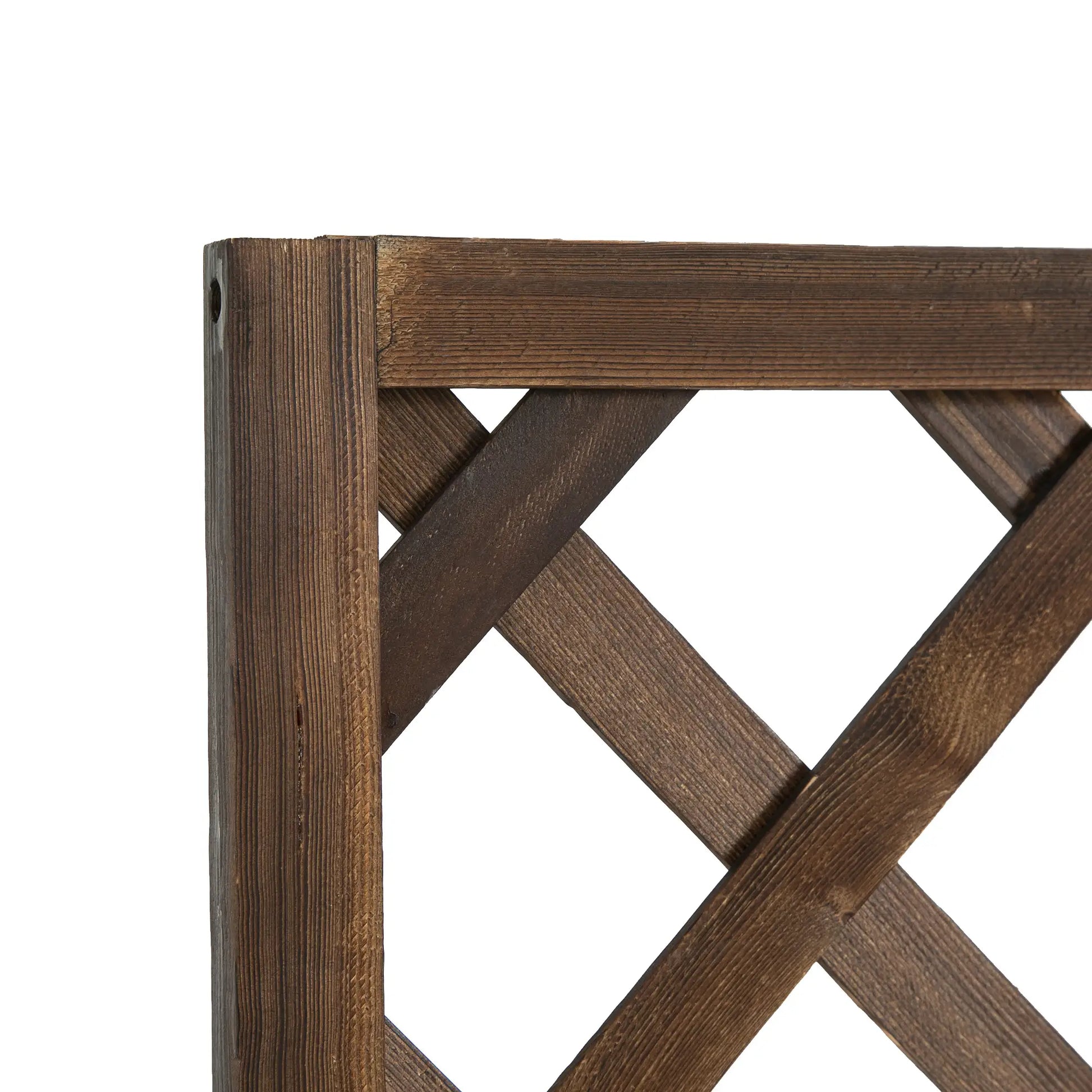 2.4 x 1 x 4.9 ft Wooden Pine Trough Planter with Trellis, Carbonized Wooden Planter Boxes at Gallery Canada