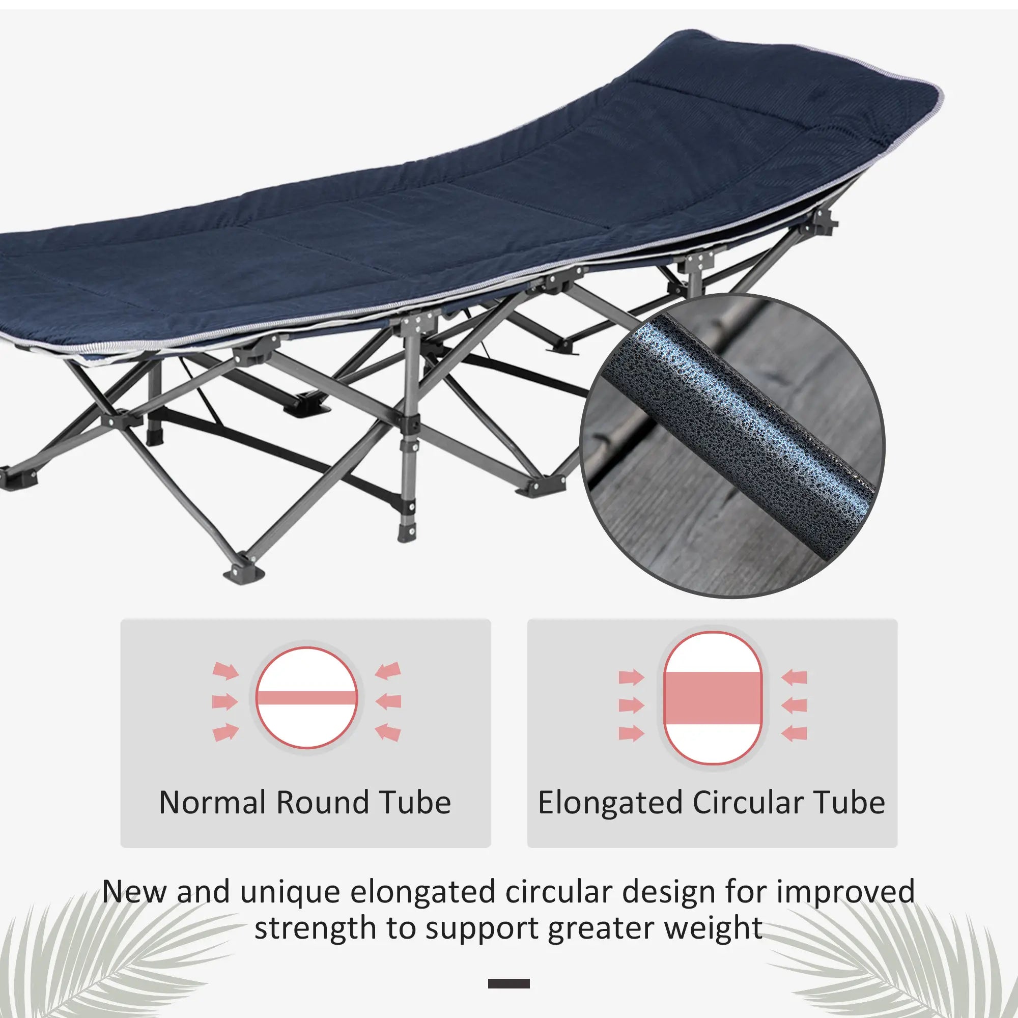 Folding Camping Cot With Mattress, Pillow, Double Layer Oxford, Heavy Duty, Carry Bag, Blue Camping Cots at Gallery Canada