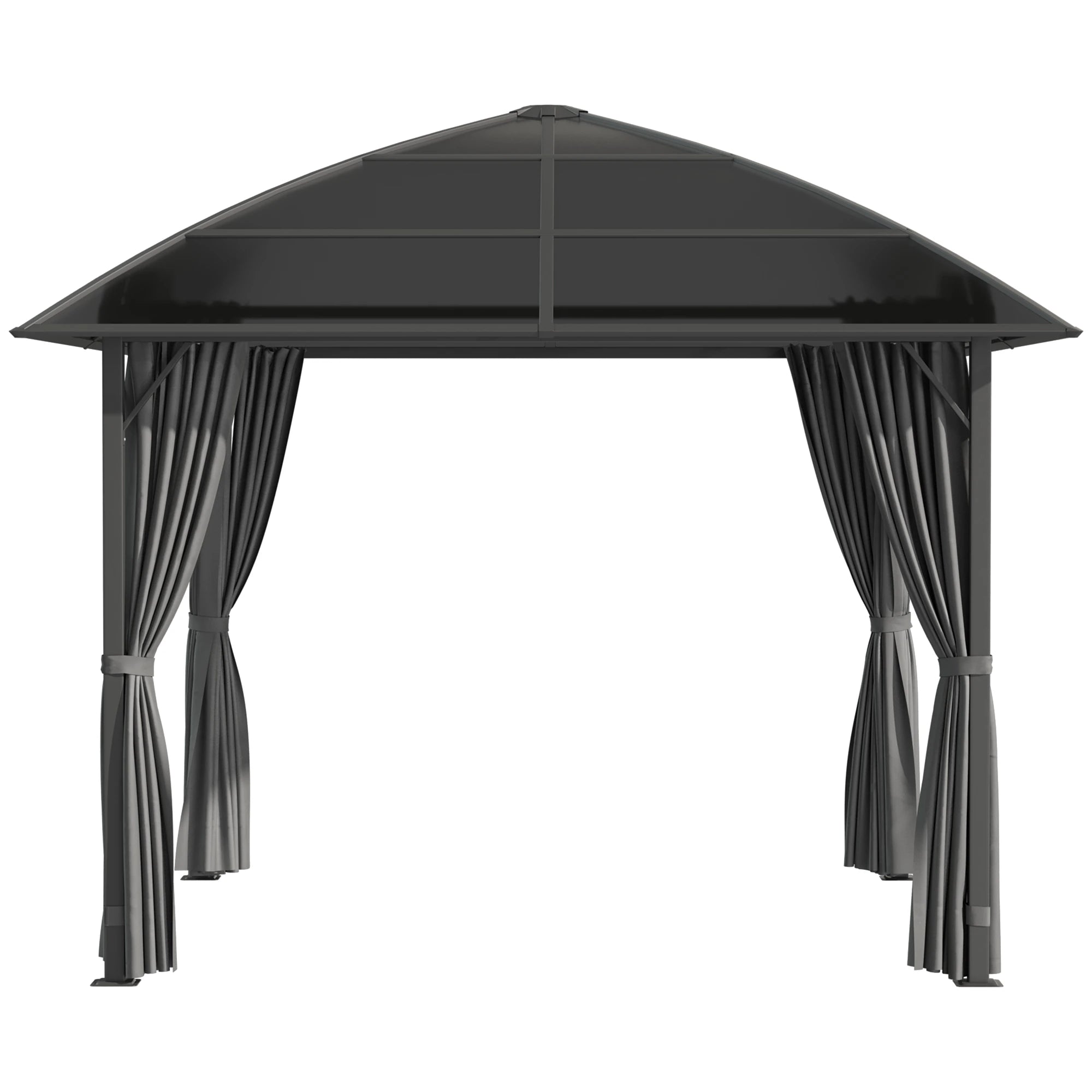 10' x 10' Hardtop Gazebo, UV60+ Polycarbonate Roof, Steel Frame, Dark Grey Gazebos at Gallery Canada