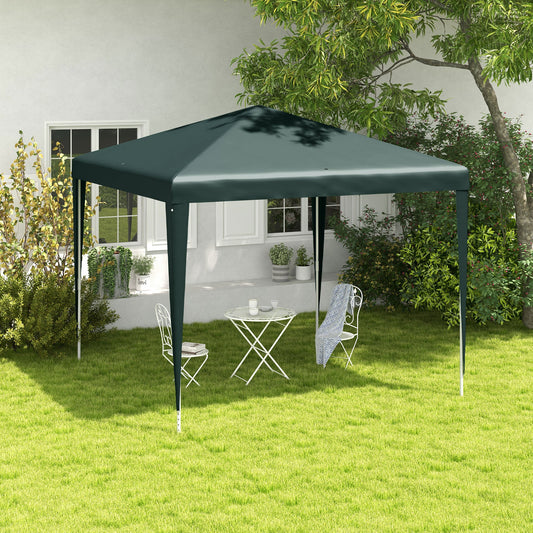 9' x 9' Portable Canopy Party Tent Gazebo Outdoor Sunshade for Weddings Parties with Dressed Legs, Dark Green - Gallery Canada