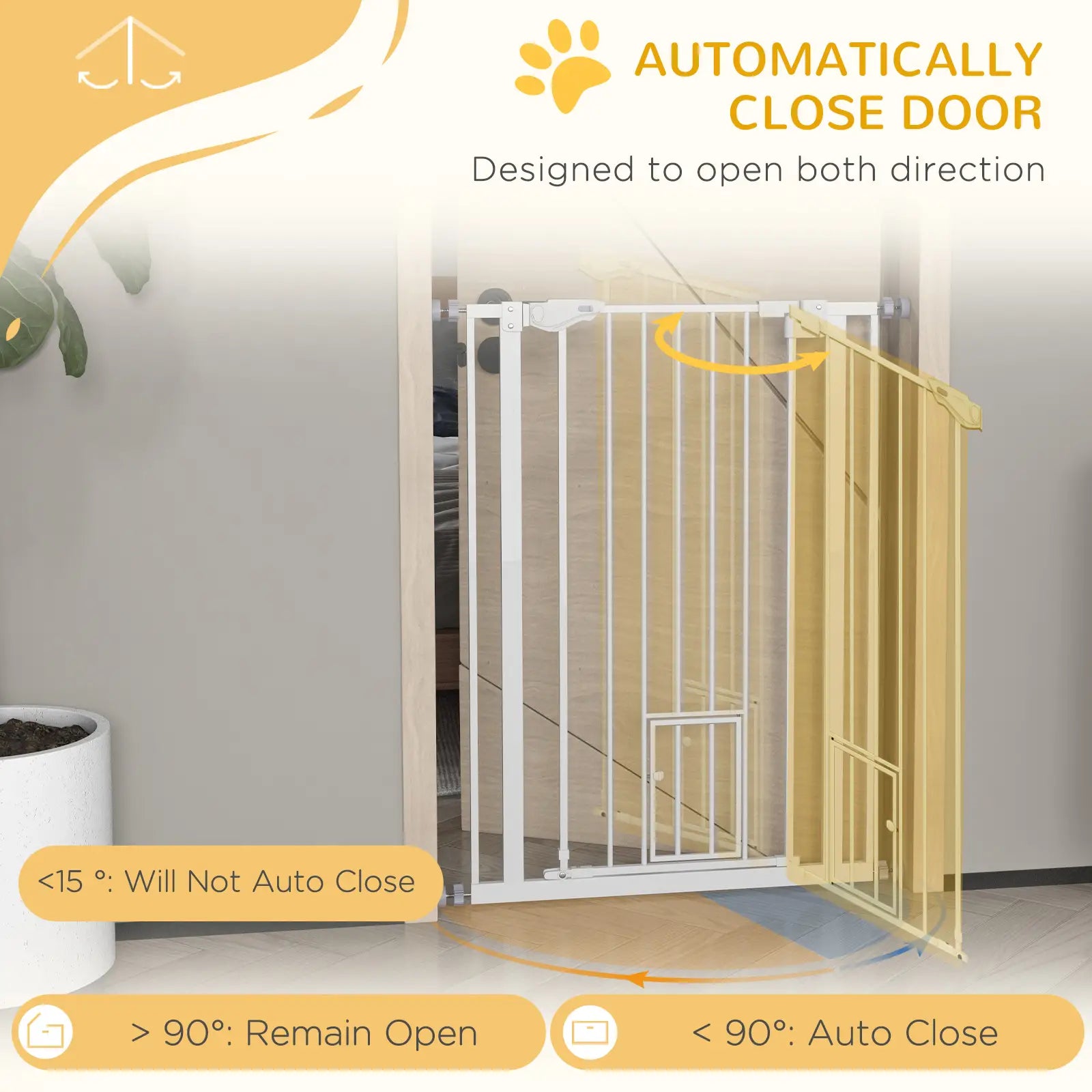 41" Easy Open Indoor Dog Gate, White Houses, Kennels & Pens at Gallery Canada