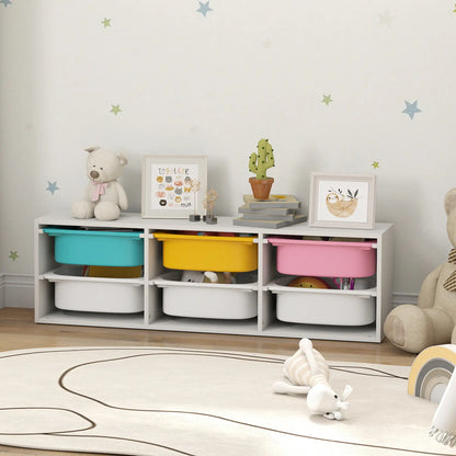 Kids Toy Storage Organizer with 6 Removable Plastic Bins Bookshelves & Bookcases at Gallery Canada