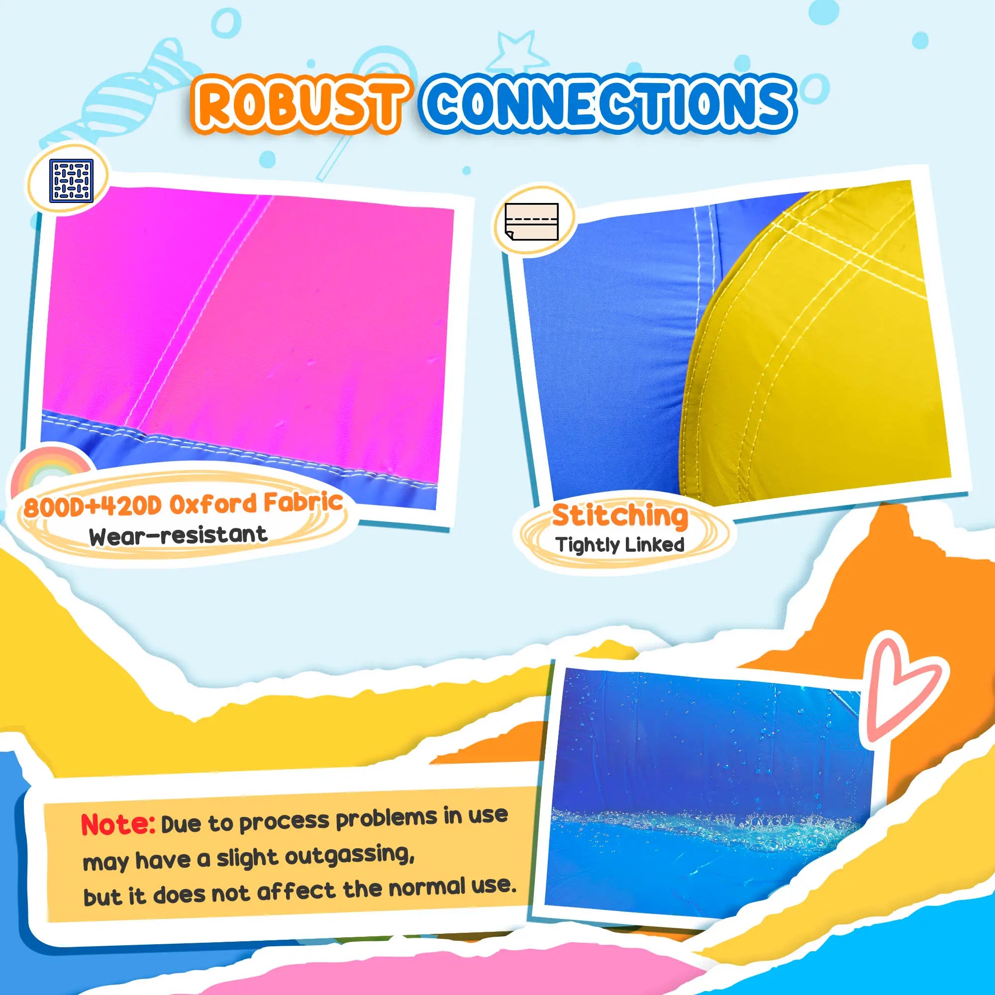 5 in 1 Inflatable Bounce Castle, Trampoline Water Slide, 12.4' x 10.5' x 6.9', Multi-color Inflatables at Gallery Canada